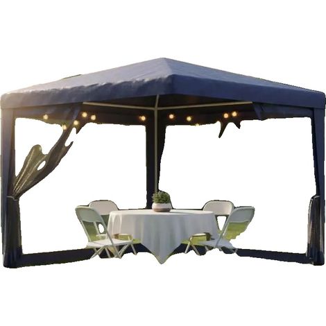 Tente de fête, murs latéraux en maille, usage extérieur, vert armée (1/2)