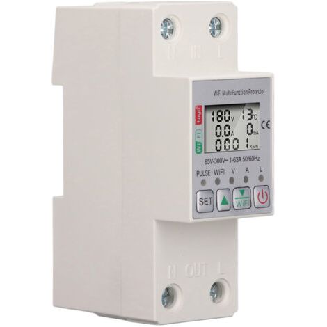Commutateur de compteur de puissance intelligent WiFi, disjoncteur d'énergie Tuya, protecteur multifonction, avec mesure, AC85-300V 63A (1/5)