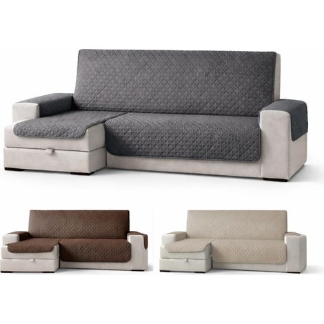 Copridivano con pensiola e braccioli a 3 posti - Misura 240x305 cm - Salvadivano in tessuto poliestere impermeabile e antimacchia, pensiola reversibil (1/4)
