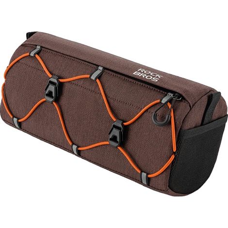 Bolsa para manillar, forro impermeable, diseño ligero, color marrón. (1/2)