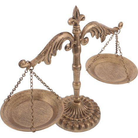 Sculpture Balance Décorative en Fer Forgé Vintage, Ornement Métallique Symbole Justice pour Bureau Avocat, Décoration Intérieure Salon et Bibliothèque, Objet Art Métal Stable (1/5)