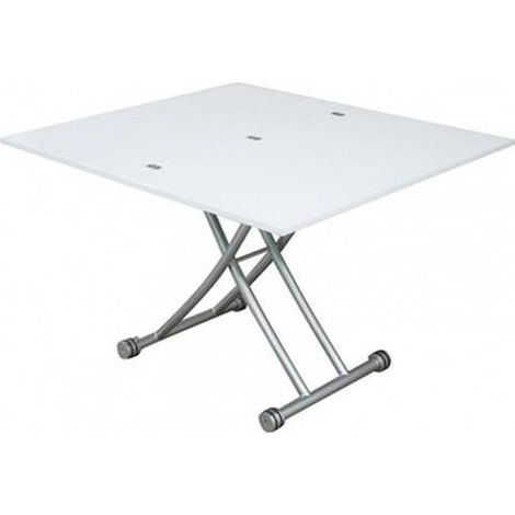 TABLE BASSE RELEVABLE CLEVER laqué Blanc Brillant (1/4)