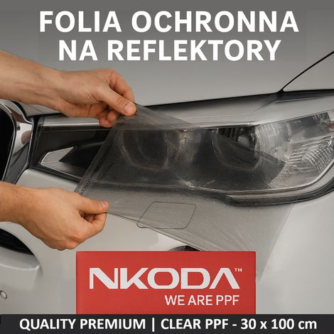 NKODA Europe Film PPF pour les phares transparent TPU Brillant 30x100cm (190µm 7.5mil)