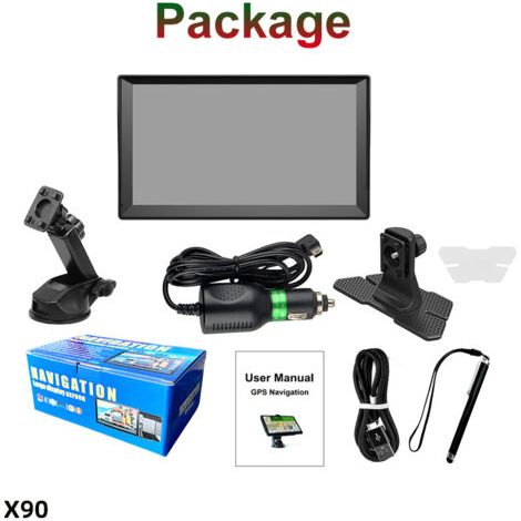 Navigation GPS de Voiture, 9 Pouces de Navigation GPS de Voiture Grand écran Tactile de Guidage Vocal Poi 800 × 400 Portable pour Camion (1/5)