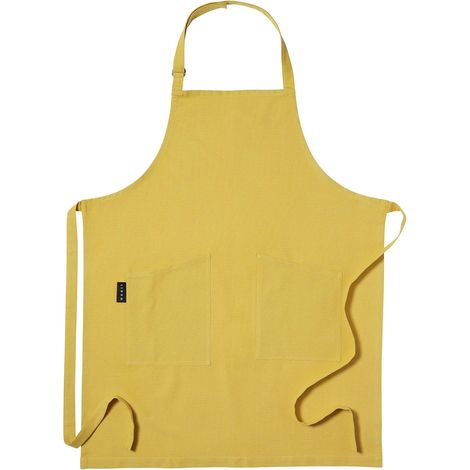 Delantal tradicional para hombre y mujer, 70x90 cm, 100% algodón, lavable a máquina, amarillo mango. (1/4)