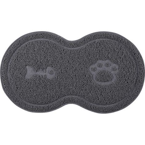 Alfombrilla de silicona para comederos de gatos, impermeable y antideslizante, alfombrilla para cuencos de perros y gatos, mantel individual para bebederos, Triumph - Gris, 45 x 25 cm (1/5)