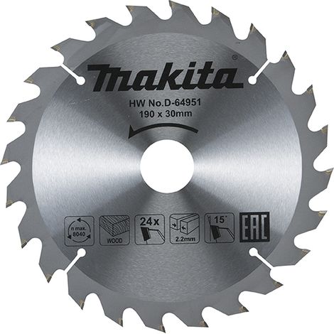 D-64951 Disco sega circolare, Standard T.C.T. 190 x 30 mm, 24 D