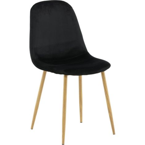 Chaise Design en Velours "Polar" 94cm Noir (1/5)