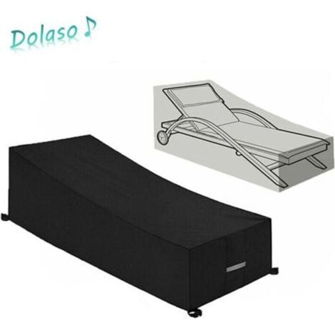 Housse de Protection Transat/Bain de - Imperméable & Anti-UV - Tissu Oxford 210D Renforcé - Taille 210x75x40/80cm - Noir (1/3)