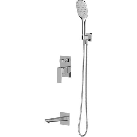 OMNIRES Parma - Grifo empotrado de bañera, 3 orificios, con cuerpo, con accesorios, cromo SYSPMW01CR