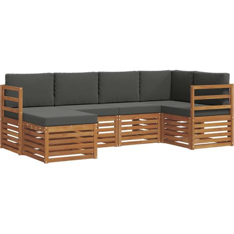 Sectional Sofa Set with Cushion 6 pcs Natural and Anthracite vidaXL (1/5)