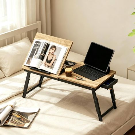 Tavolo pieghevole e regolabile per laptop in bambù e MDF 83,5 x 33 cm (1/5)