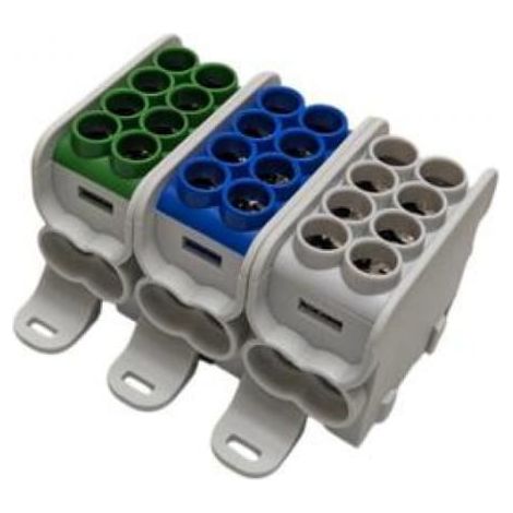 Blocco di distribuzione - distribuzione HLAK25 3P grigio, blu, verde 2xAl/Cu 25mm+16mm 1000VAC/1500VDC MAG3251ABG