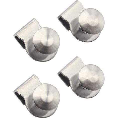 EASYCOMFORT Lot de 4 poignées de porte en verre en acier inoxydable Poignées de porte en verre à clipser Poignées de tiroir 5-8 mm (1/5)