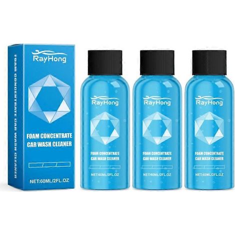 Lot de 3 nettoyants moussants concentrés pour le lavage auto, nettoyant moussant multi-usages, 60 ml (1/4)