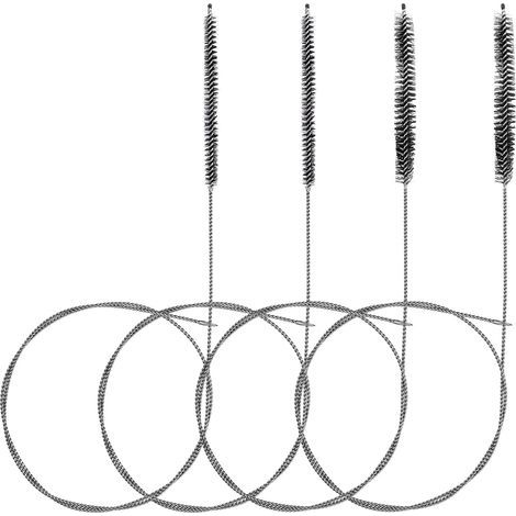 Lot de 4 Brosse Tuyau Acier Inoxydable Nylon 1m Longue Flexible Nettoyage Drain Réfrigérateur Aquarium (1/5)