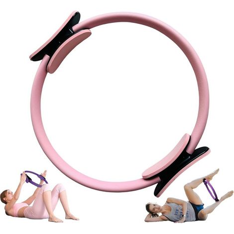 Anneau de yoga et de Pilates - Anneau de Pilates - Anneau de fitness - Pour les étirements et la musculation à domicile - Rose (1/5)