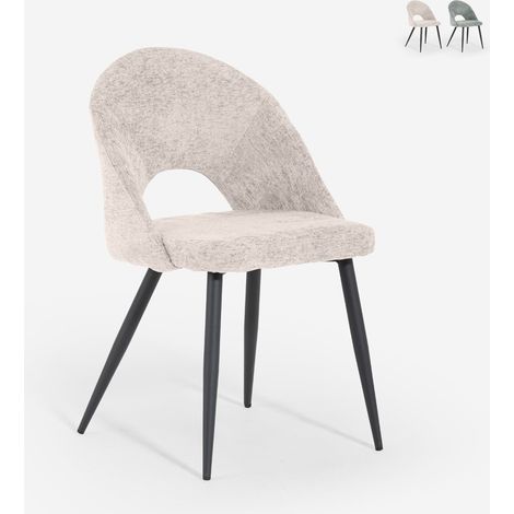 Moderne Stuhl aus Chenille für Küche, Wohn- und Esszimmer Lotur - Beige