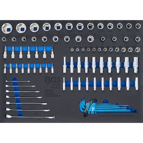 BGS Set di utensili manuali cromati 90 pezzi (1/2)