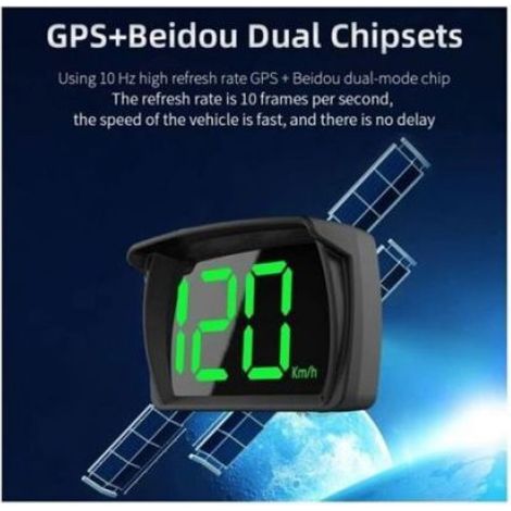 Compteur de Vitesse Intelligent GPS,Voiture HUD Headup Display KM/H avec LED Grand Affichage de Police pour Voiture Camion SUV Moto (1/4)