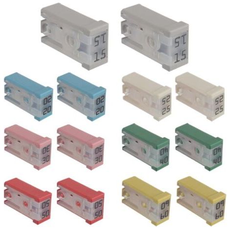 Kit de 14 mini fusibles à cartouche fendus pour automobile MCASE 15A 20A 25A 30A 40A 50A 60A 32V