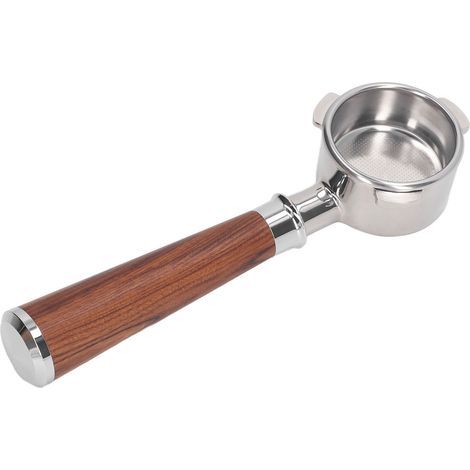 Portafiltre sans fond 54mm compatible Breville 870 880 en acier inoxydable avec poignée en bois de palissandre rouge design élégant (1/5)