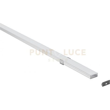 GSTP101- PROFILO IN ALLUMINIO SEZIONABILE PARETE/SOFFITTO PIU DIFFUSORE AD INCASTRO PIU TESTATE E STAFFE MT2