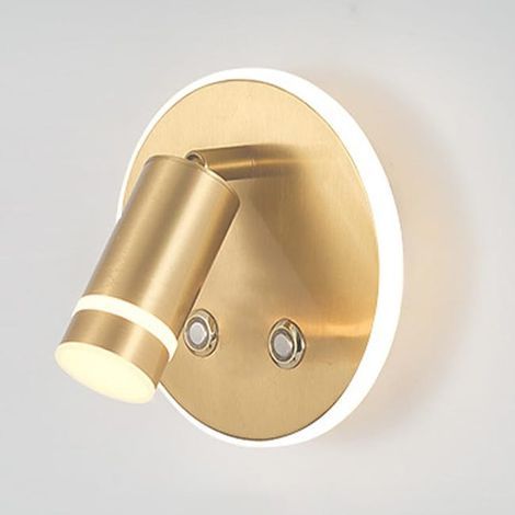 Brass wall sconce, bedside lamp, 360° + 90° adjustable, 3 color modesHigh quality, the ideal choice for families. (1/5)