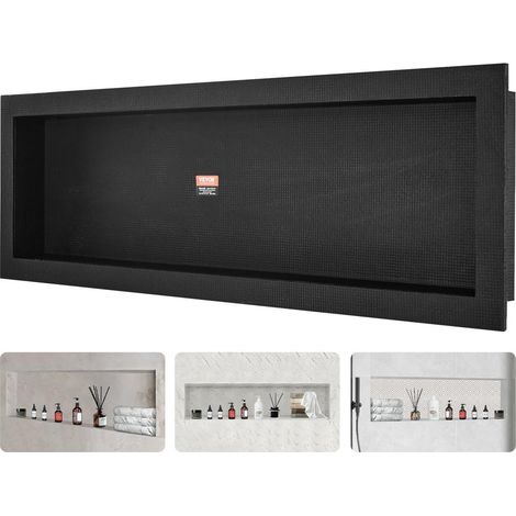Pour salle de bain, installation facile avec niche de douche murale horizontale, étanche et à coins carrés (1/5)
