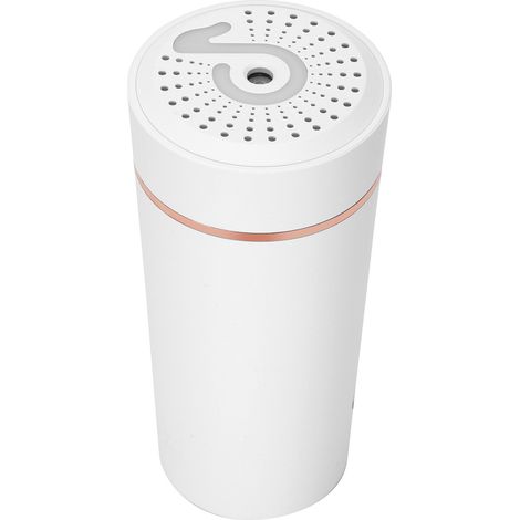 Humidificateur USB 200ml - Fonction arrêt automatique - Brumisation continue 5h pour bureau, maison, voiture - Design compact blanc (1/5)