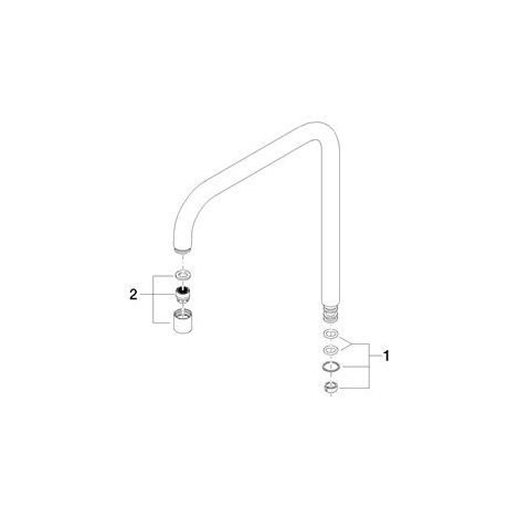 Dornbracht 90282220902-00 Bec carré Pièces de rechange