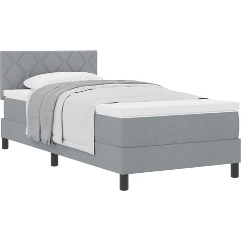 Maison Exclusive - Cama tipo Box Spring con cabecera Gris Claro 9