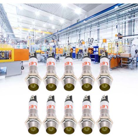 Set mit 10 Miniatur-Kontrollleuchten für 220V-Netzteile (rot, gelb, grün, gelb)