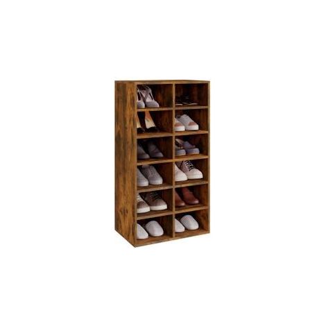 Étagère à chaussures Chêne fumé 54x34x100,5 (1/5)