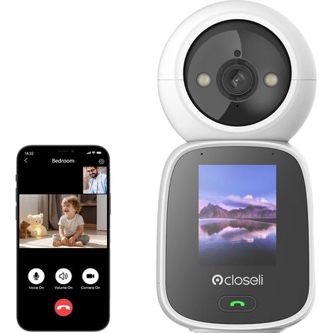 Caméra de surveillance sans fil, HD, Wi-Fi, vision nocturne, prise européenne. (1/2)