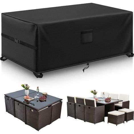 Housse de protection imperméable pour mobilier de jardin (180 x 120 x 74 cm) - Protection contre les intempéries - Housse pour table d'extérieur (1/4)