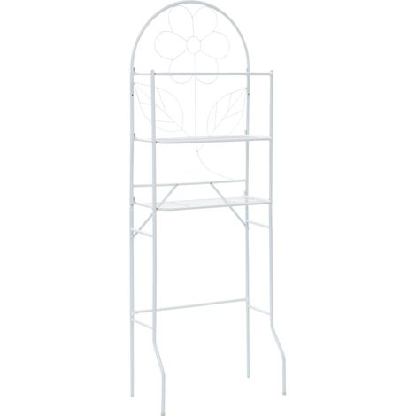 Étagère de toilette 60 x 33 x 174 cm blanc (1/5)