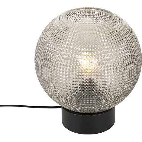 QAZQA Lampada da tavolo chico - Design - Vetro,Acciaio - Nero/Trasparente - Sfera Max. 1 x Watt