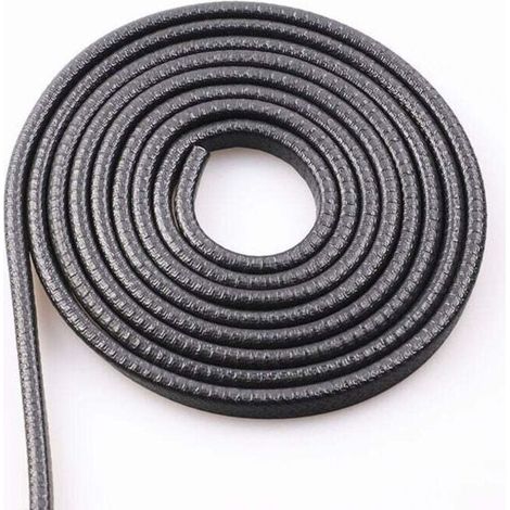 Bande anti-collision pour portière de voiture, bande en caoutchouc en forme de U, bande d'étanchéité anti-rayures pour bord de porte, 5 mètres (noir) (1/4)