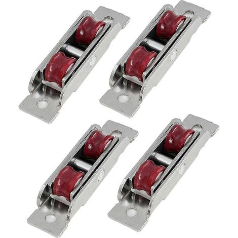 Lot de 4 poulies coulissantes pour portes et fenêtres, type 88, en nylon, pour cuisine, chambre et salle de bain.-A