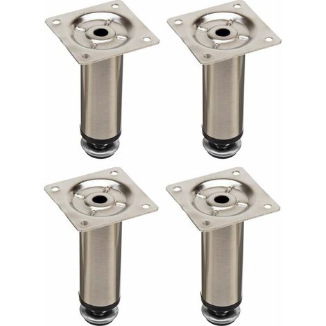 4 gambe per mobili regolabili ±13 mm, base rotonda Ø30 mm, acciaio con finitura cromata lucida, avvitabili, per supporti TV, divani, credenze, armadi, tavoli, letti, scrivanie, progetti fai da te, 100