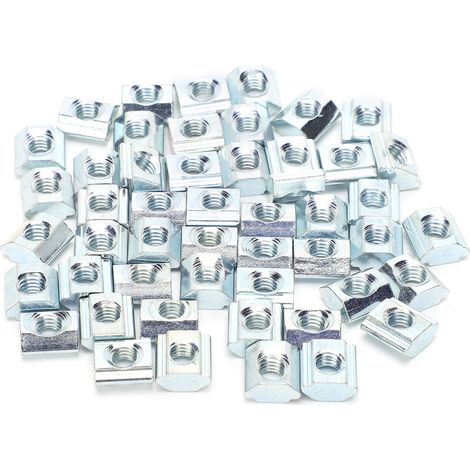 50 écrous coulissants M5 en acier au carbone, norme UE 20, type T, accessoires de fixation pour imprimantes 3D (1/5)