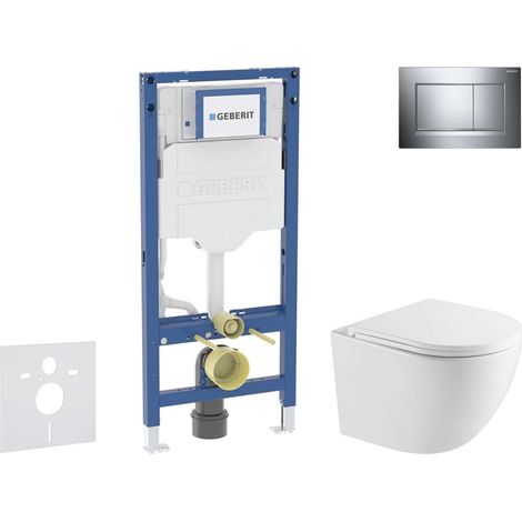 Geberit Duofix - Set de bâti-support, cuvette Oudee et abattant softclose, plaque de déclenchement Sigma20, chrome SANI11CA1159