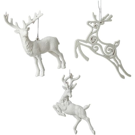 Guirlande Décorative Noël - Pendentif Flocon Ange Ailes Cerf - Décoration Arbre Porte Mur - Lot de 6 (1/5)