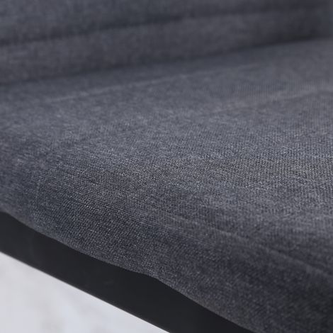 Lot de 4 fauteuils rembourrés gris pour séjour ou salle à manger, chaises de cuisine contemporaines en métal et tissu (1/5)