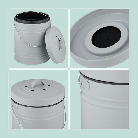 Bac a compost avec filtre anti odeurs capacite de 5 litres (1/5)