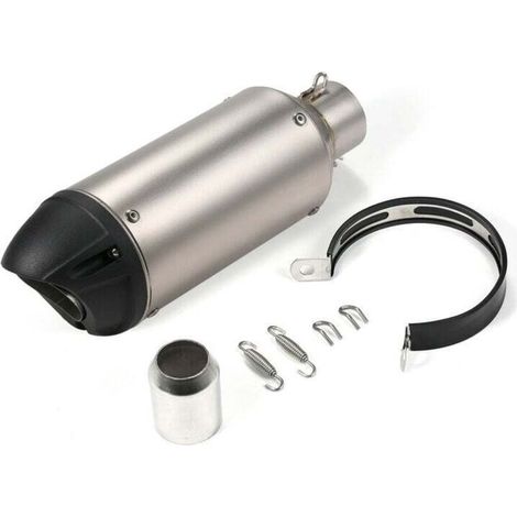 VURAHOME - Silencieux d'échappement universel de queue de tuyau d'échappement de moto de 38-51 mm adapté pour les motos ATV (argent) (1/5)