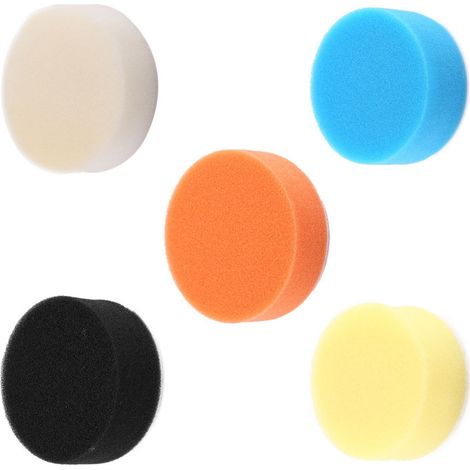 Lot de 5 tampons éponge 15 cm pour poncer, polir et lustrer voiture, kit adapté à la polisseuse buffer (1/5)