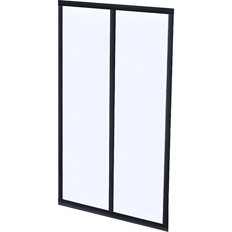 Vetrata stile industriale 60 x 105 cm (L x H) in alluminio termolaccato nero - BAYVIEW