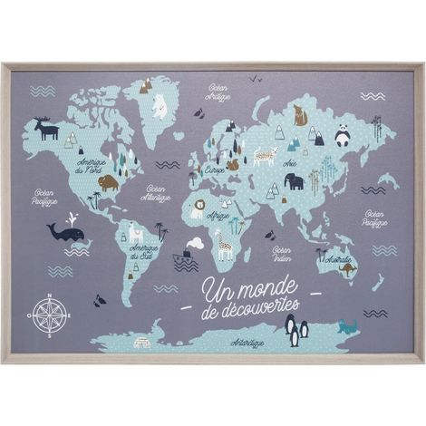 Cuadro infantil mapamundi 50x70 (1/5)